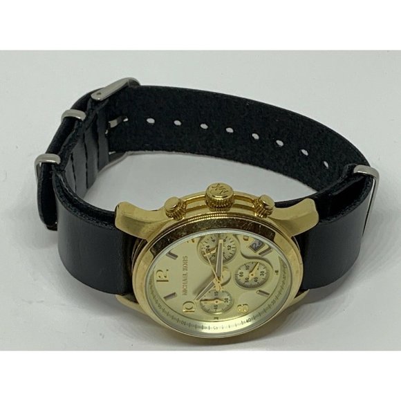 Michael Kors MK5055 Unisex Black Leather Analog Go main image 10